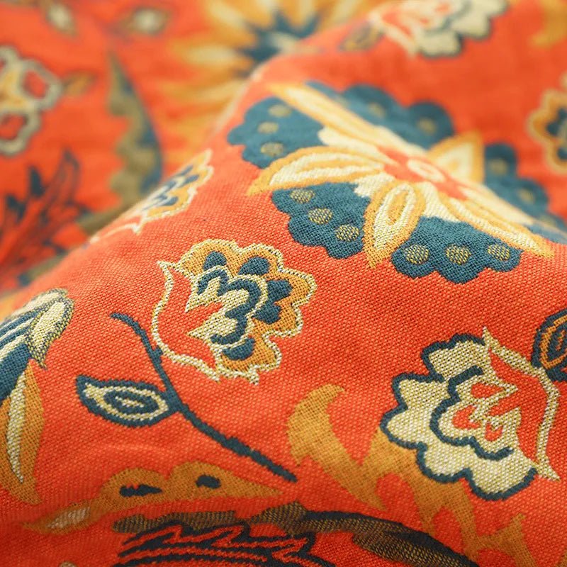 Tyylikäs boho-jacquard-ruudullinen pehmeästä puuvillasta - täydellinen kodikkaisiin tunnelmiin