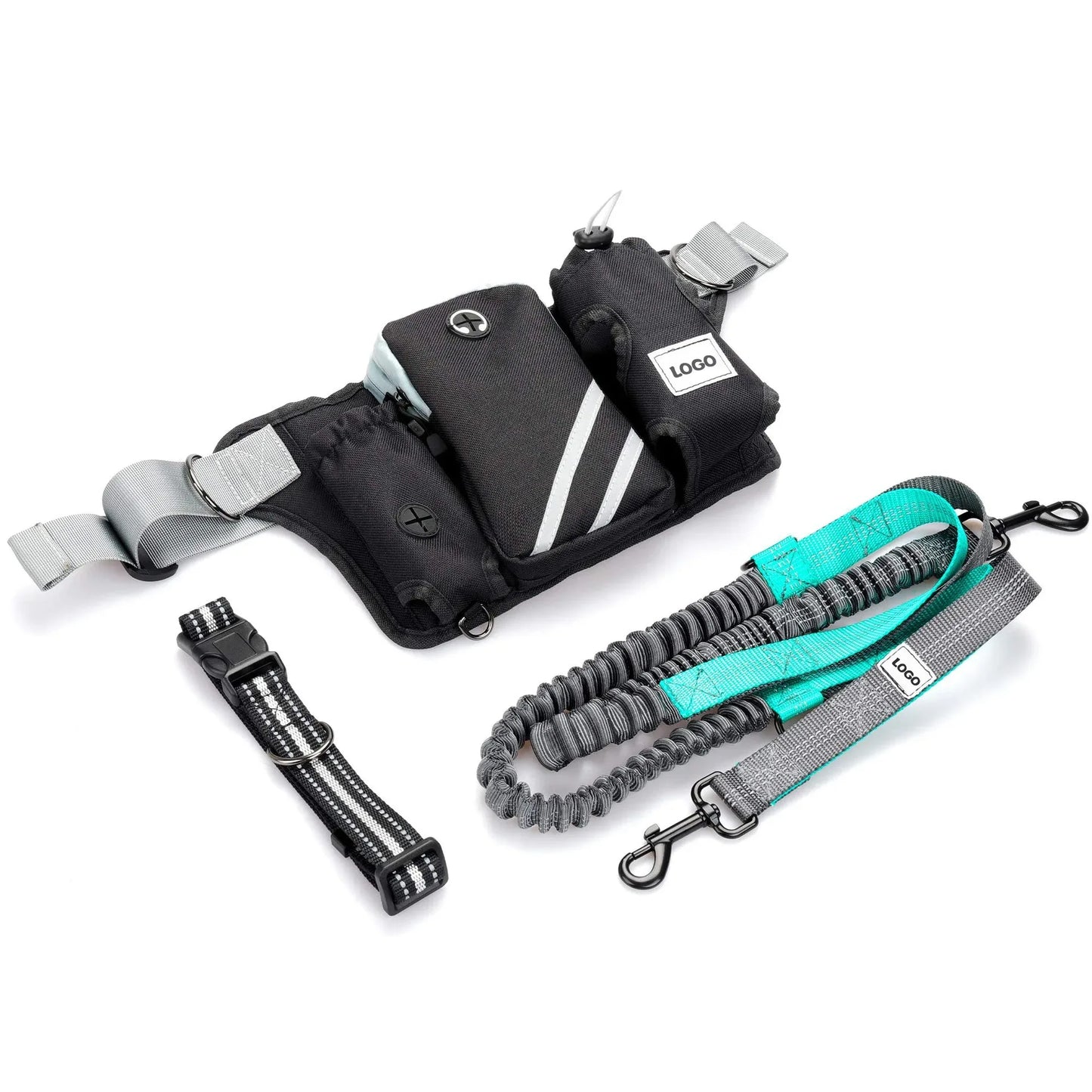 Heijastava juoksuhihna koiralle turvalliseen juoksuun