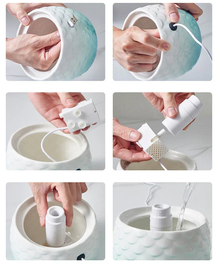 Luxe keraaminen vesiputous lemmikeille - raikas ja terveellinen juomanautinto