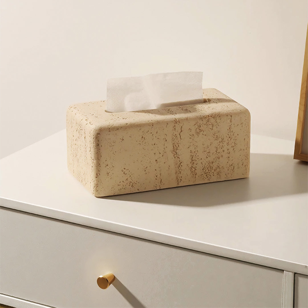 Nenäliinelaatikko luonnollisesta travertiinista