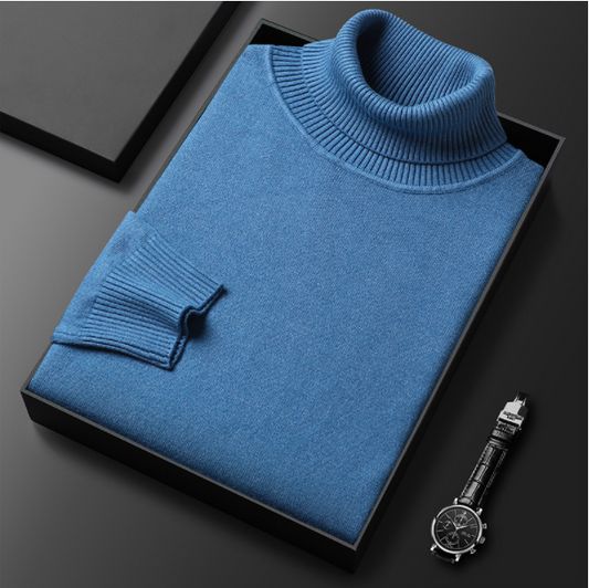 Elegant men's cashmere-cotton turtleneck sweater for maximum comfort and a stylish look