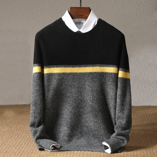 Marco – Modern Wool Sweater in Trendy Colorblock Design