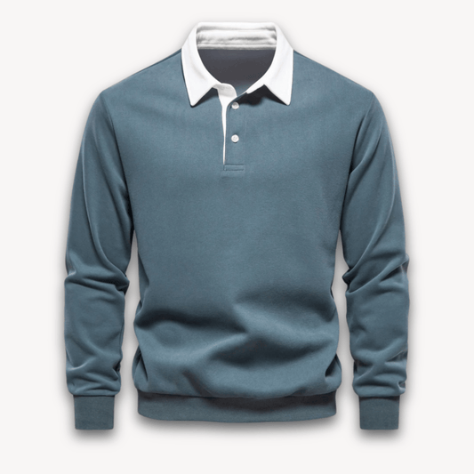 Rainer - Elegant classic long-sleeve polo sweater for stylish looks