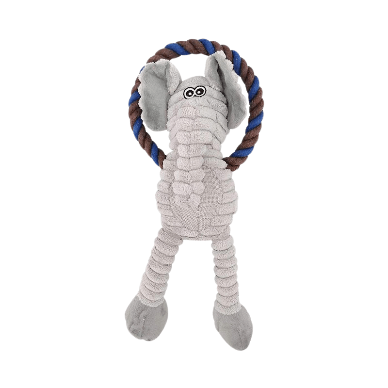 Ylellinen pehmeä ribbineulottu koiran lelu vinkunalla lisähauskuutta varten