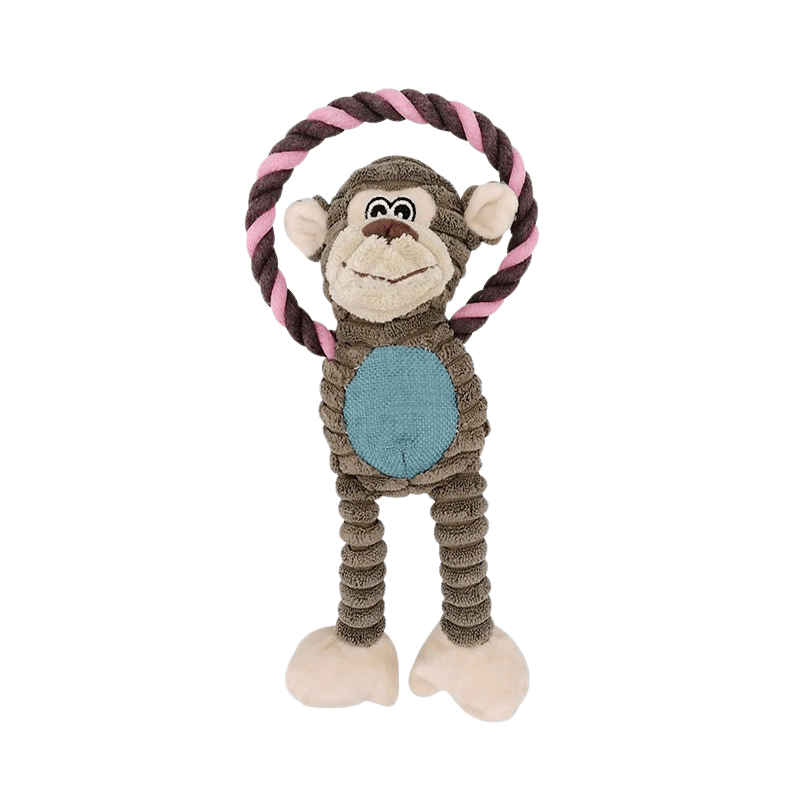 Ylellinen pehmeä ribbineulottu koiran lelu vinkunalla lisähauskuutta varten