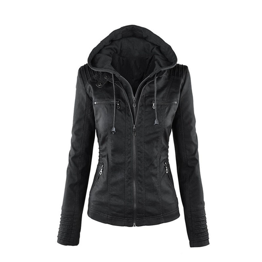 Stylish women's hoodie jacket with practical zipper closure