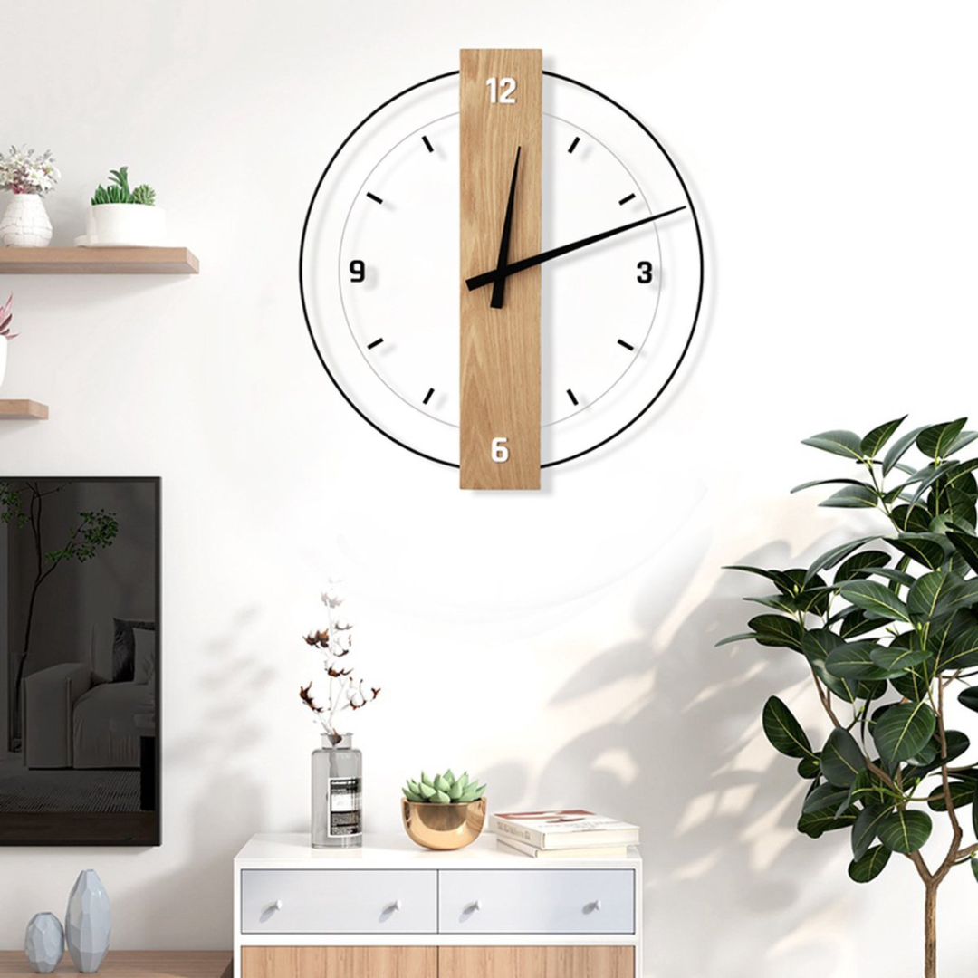 Aurra – Hiljainen suuri seinäkello eleganttiin olohuoneen sisustukseen