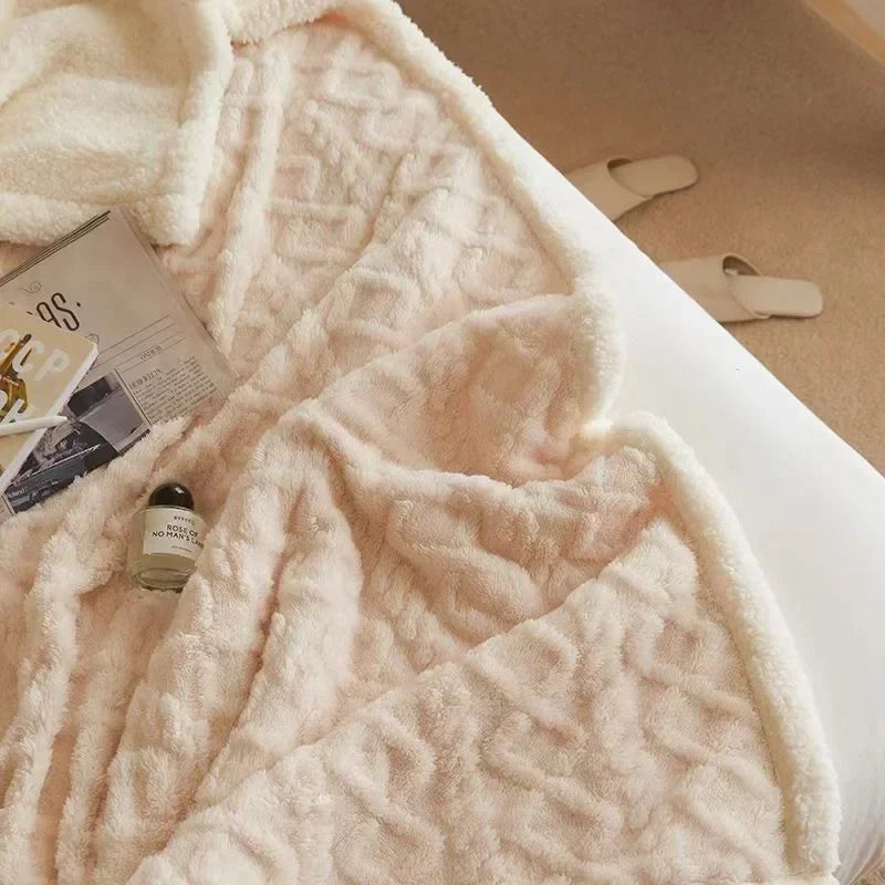 Ylellinen kaksikerroksinen villainen ja fleece-talvinen viltti äärimmäiseen mukavuuteen ja tyylikkääseen lämpöön