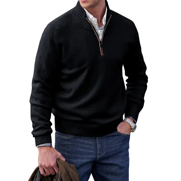 Thilo - Elegant Classic Cashmere Zip-up Sweater for Stylish Comfort