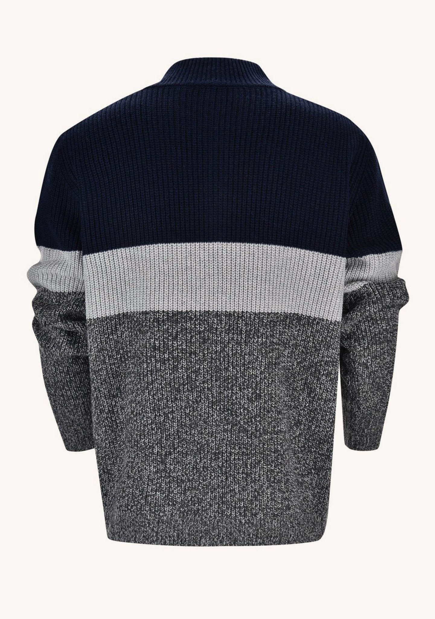 Norbert - Stylish Colorblock Crew Neck Knit Sweater for a Modern Look